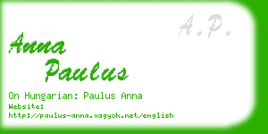 anna paulus business card